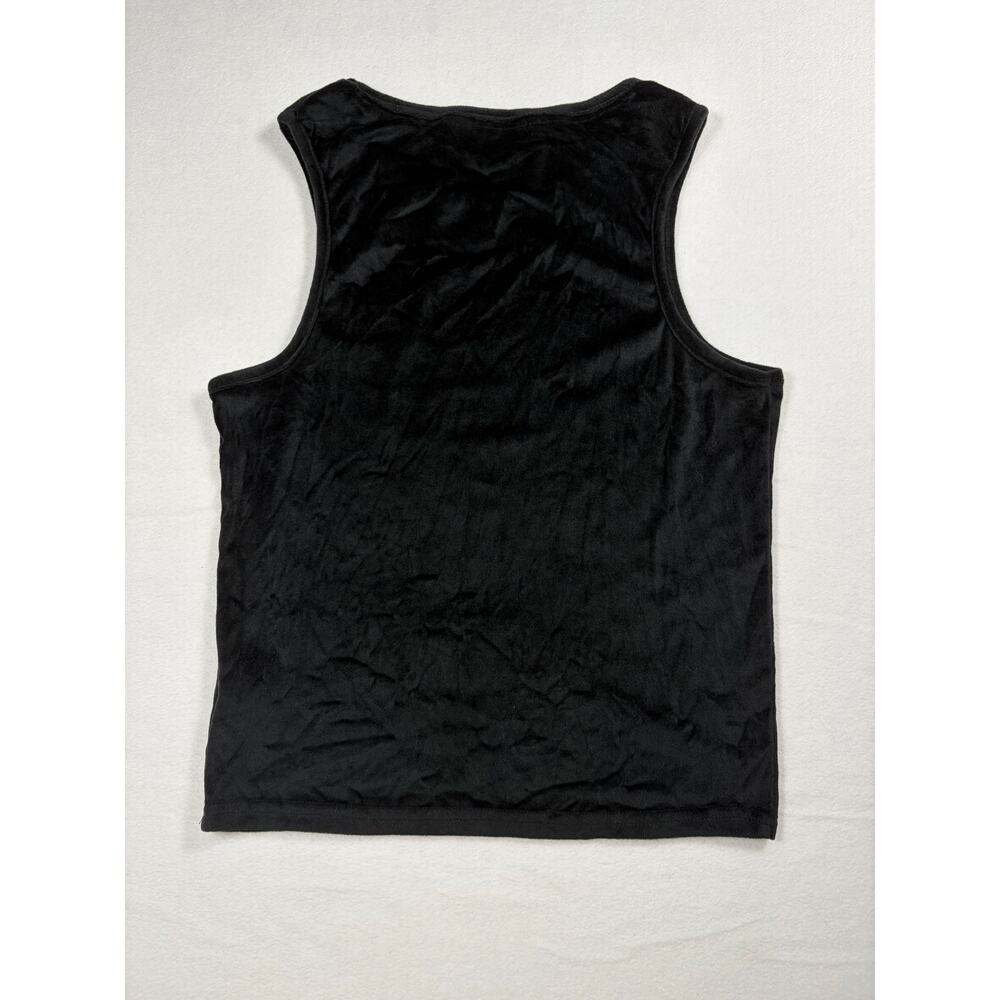 Juicy Couture Velour Sleepwear Top Womens XL Black Rhinestone Lounge Top Y2K - Picture 2 of 5